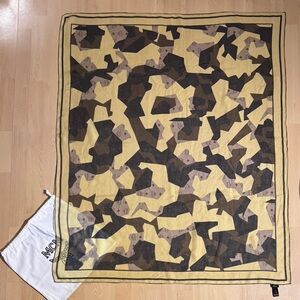 MCM Lightweight Silk Modal Abstract Print Logo Scarf Wrap